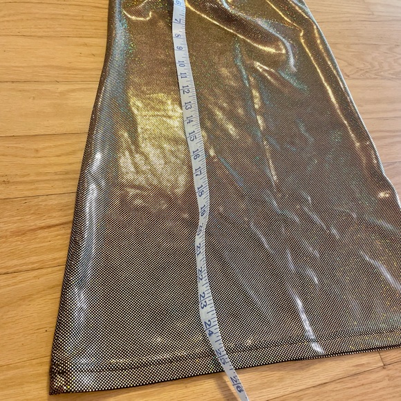 American Apparel Gold Shimmer Pencil Skirt - Picture 5 of 9